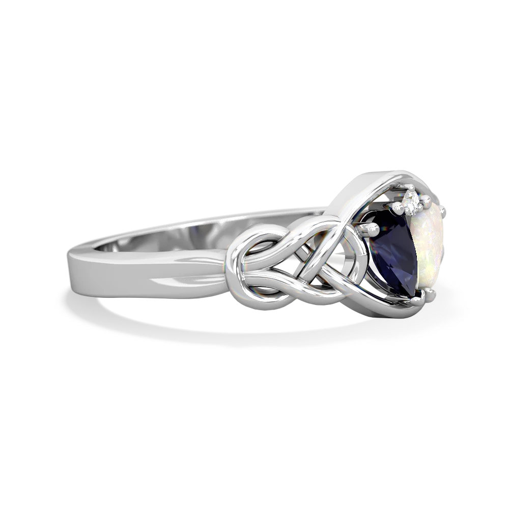 Sapphire Celtic Love Knot 14K White Gold ring R5420