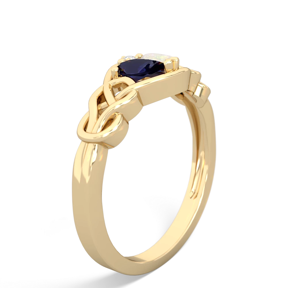 Sapphire Celtic Love Knot 14K Yellow Gold ring R5420