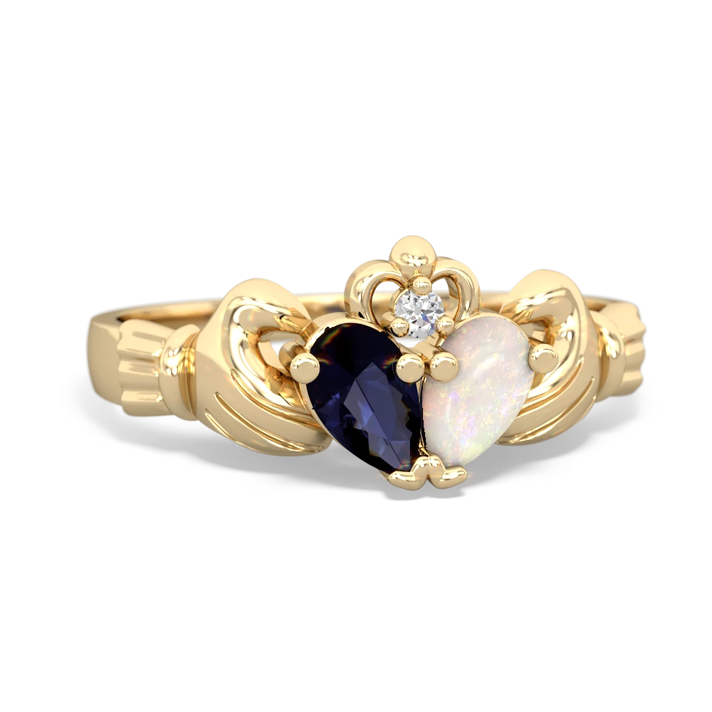 Sapphire 'Our Heart' Claddagh 14K Yellow Gold ring R2388