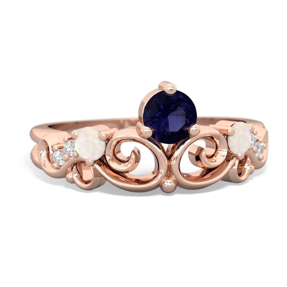 Sapphire Crown Keepsake 14K Rose Gold ring R5740