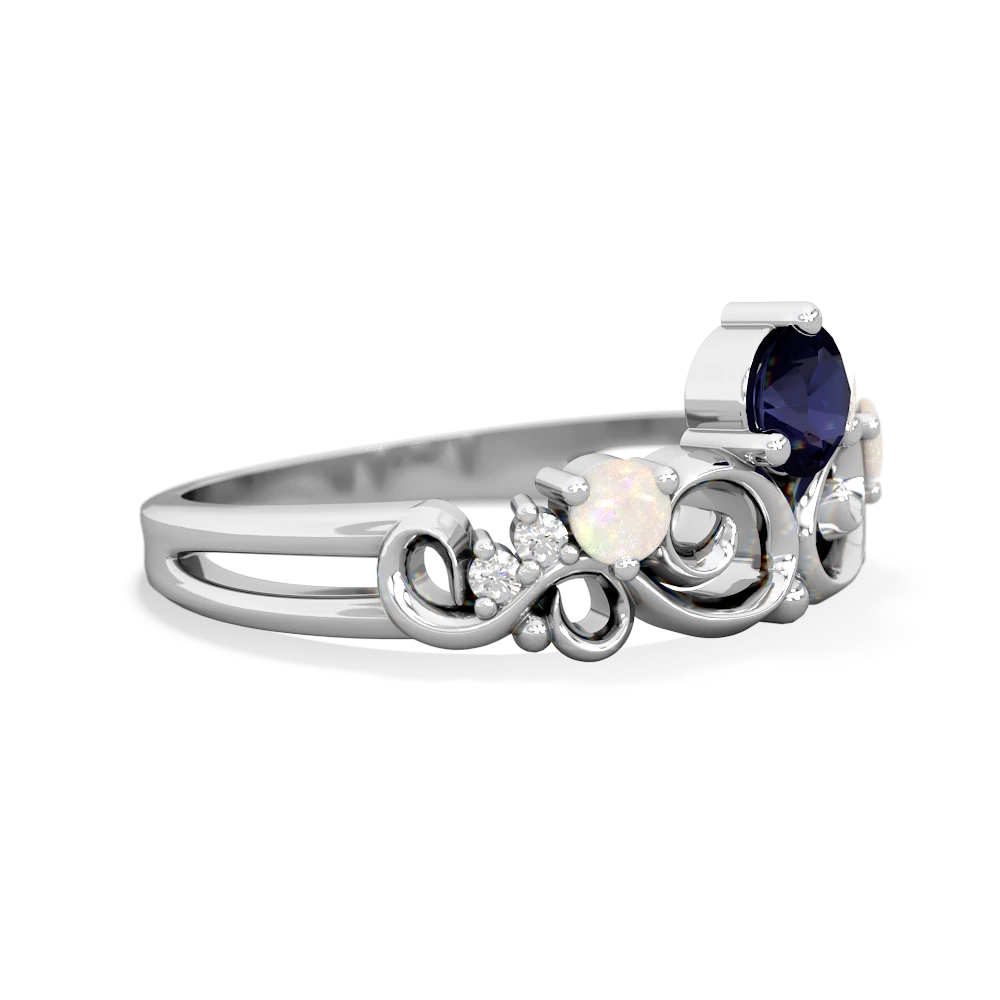 Sapphire Crown Keepsake 14K White Gold ring R5740