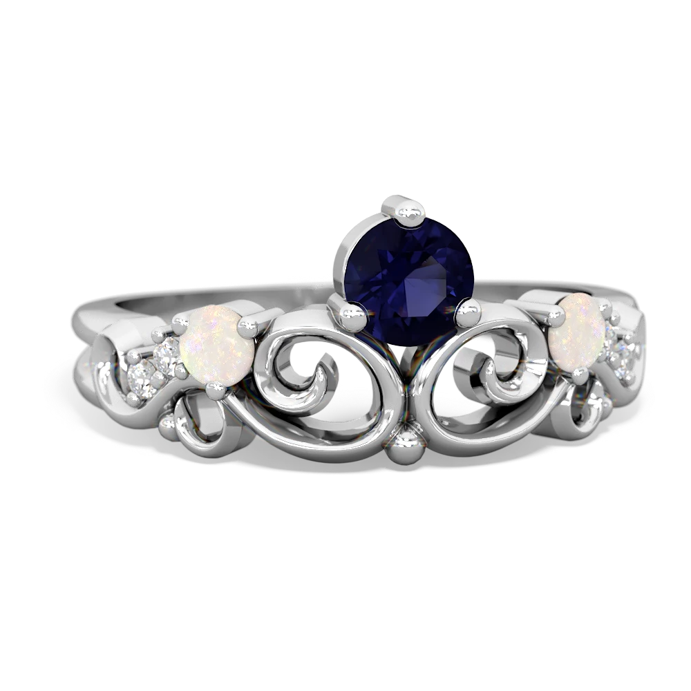 Sapphire Crown Keepsake 14K White Gold ring R5740