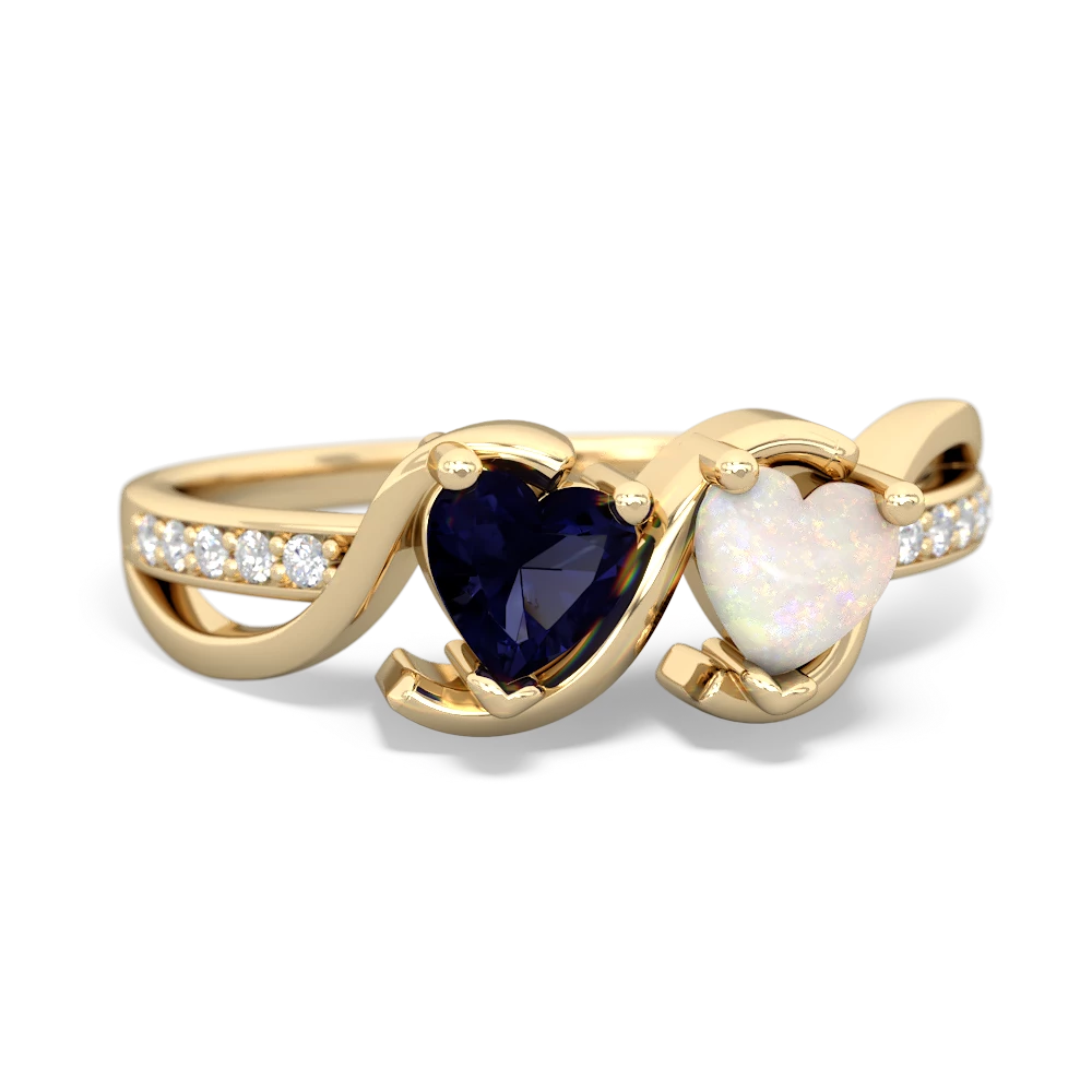 Sapphire Side By Side 14K Yellow Gold ring R3090