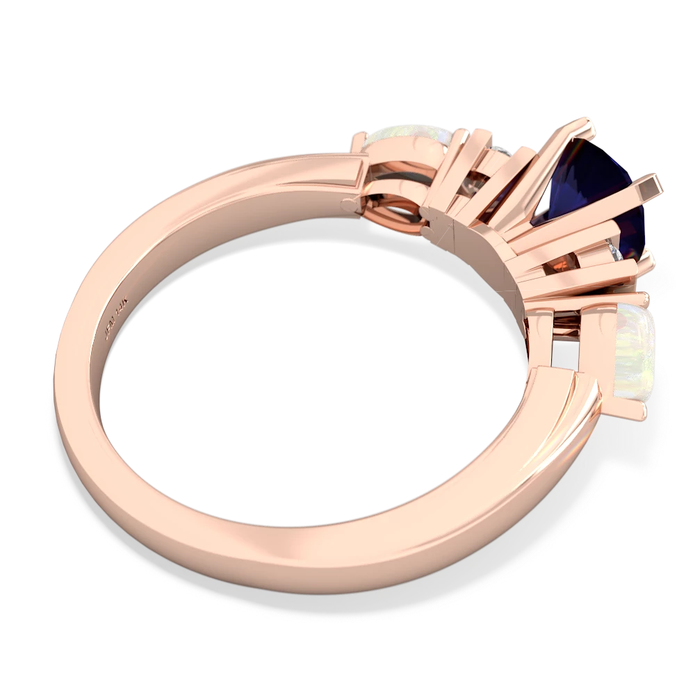 Sapphire 6Mm Round Eternal Embrace Engagement 14K Rose Gold ring R2005