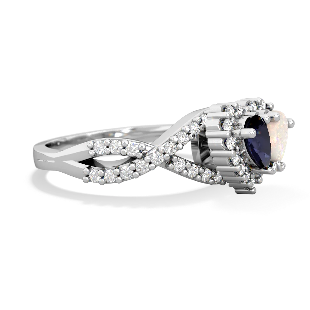 Sapphire Diamond Twist 'One Heart' 14K White Gold ring R2640HRT