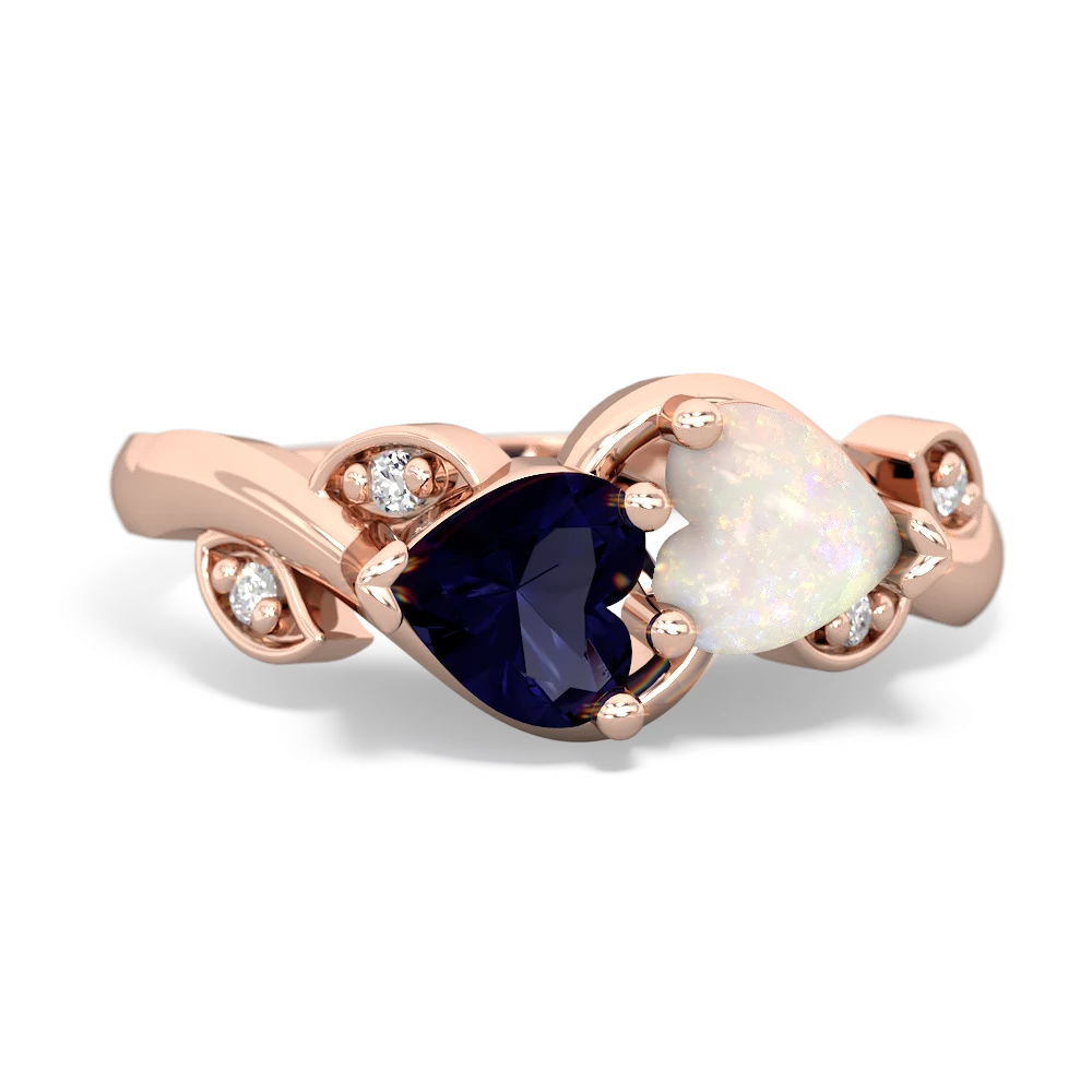 Sapphire Floral Elegance 14K Rose Gold ring R5790