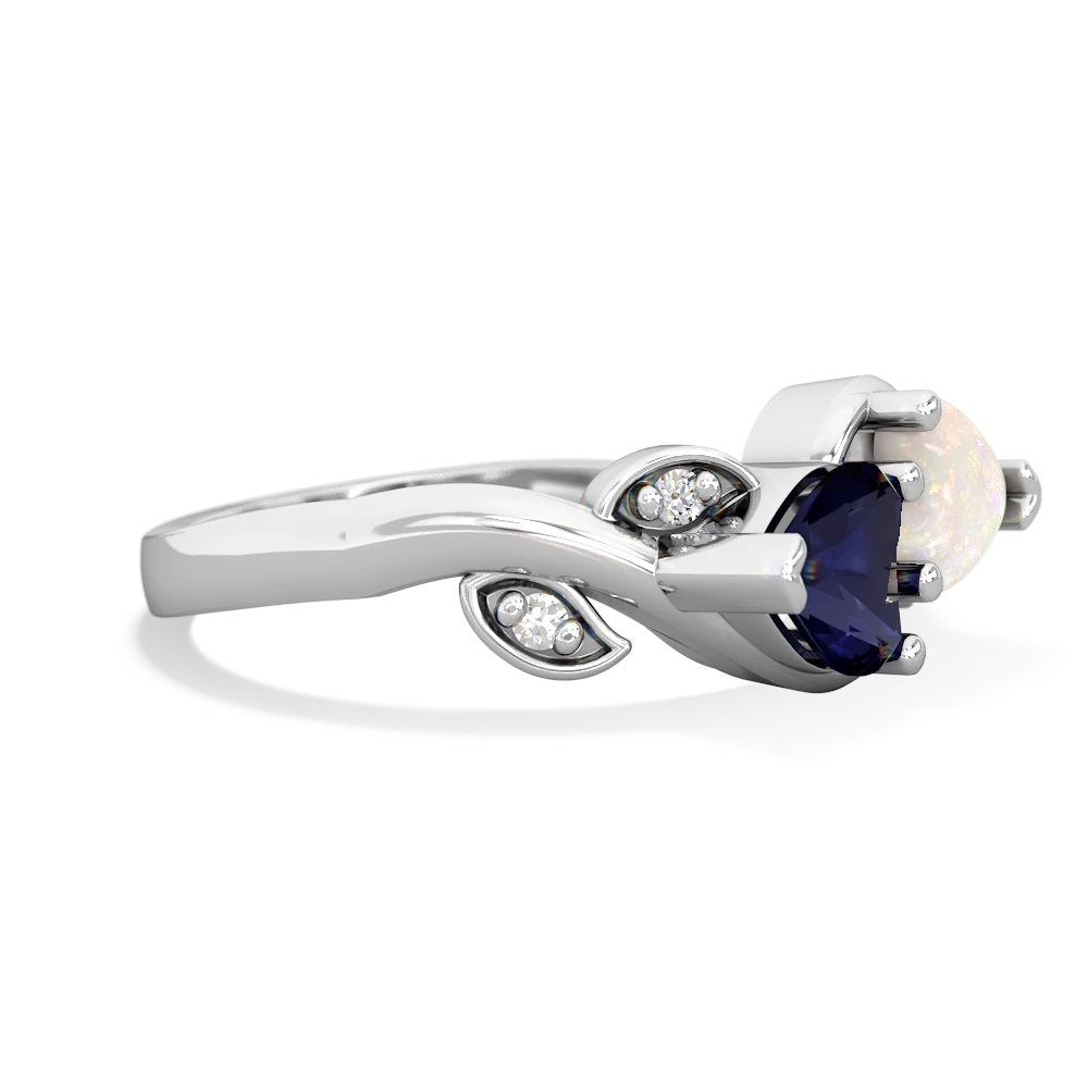 Sapphire Floral Elegance 14K White Gold ring R5790