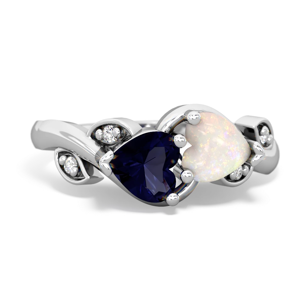 Sapphire Floral Elegance 14K White Gold ring R5790