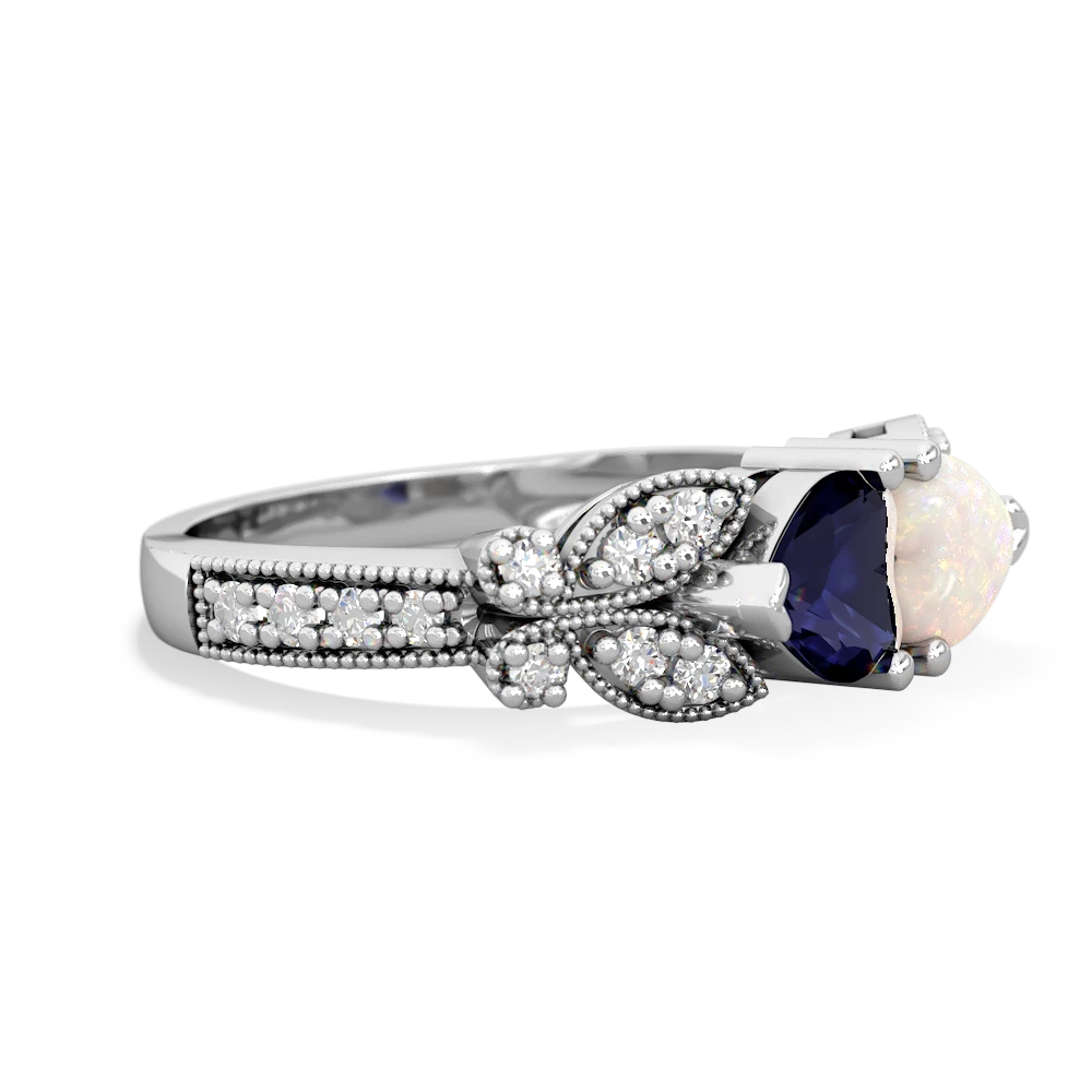 Sapphire Diamond Butterflies 14K White Gold ring R5601