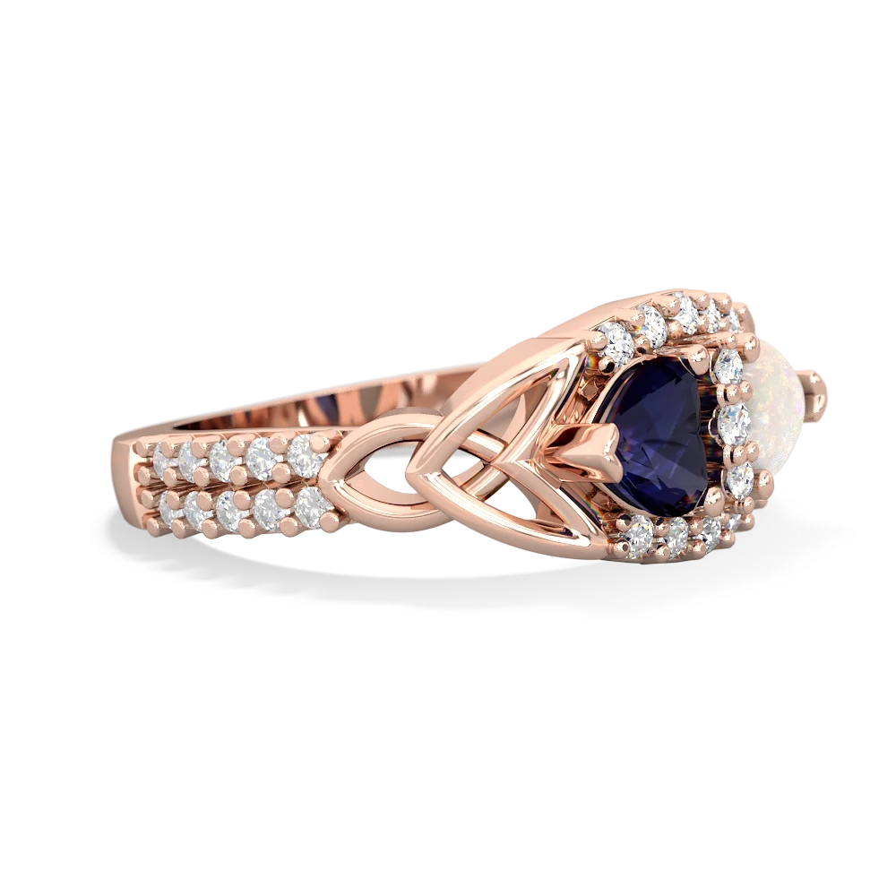 Sapphire Sparkling Celtic Knot 14K Rose Gold ring R2645