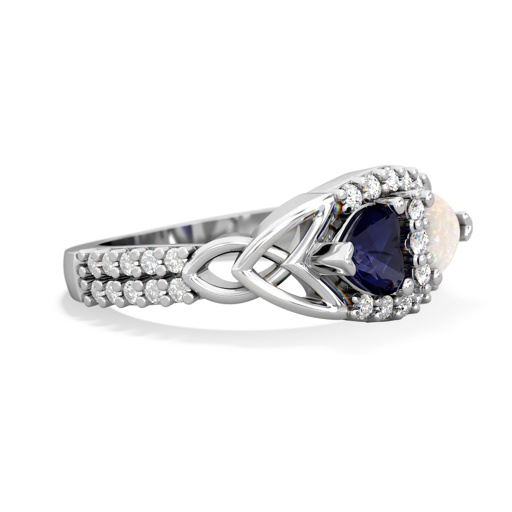 Sapphire Sparkling Celtic Knot 14K White Gold ring R2645