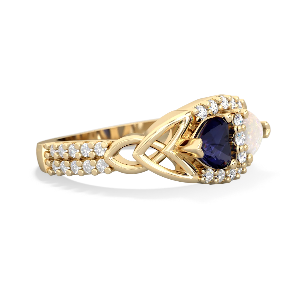 Sapphire Sparkling Celtic Knot 14K Yellow Gold ring R2645