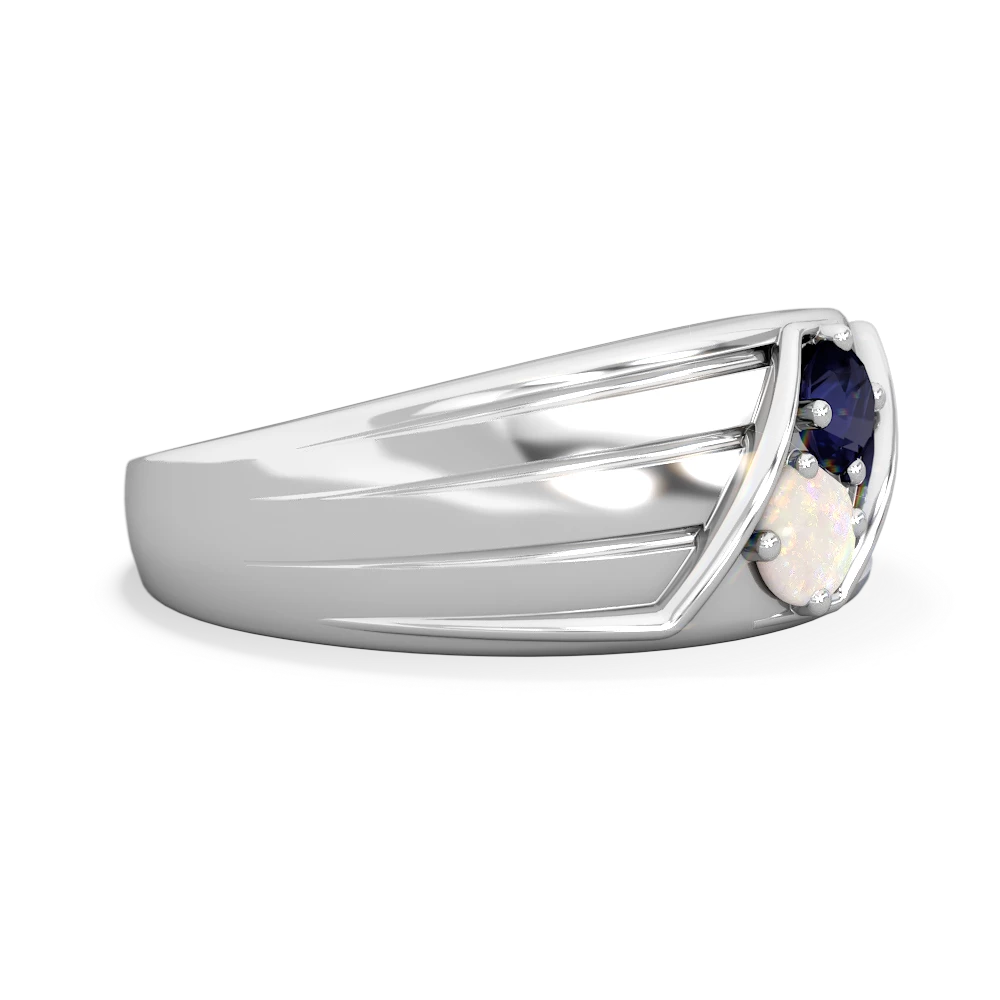 Sapphire Men's Streamline 14K White Gold ring R0460