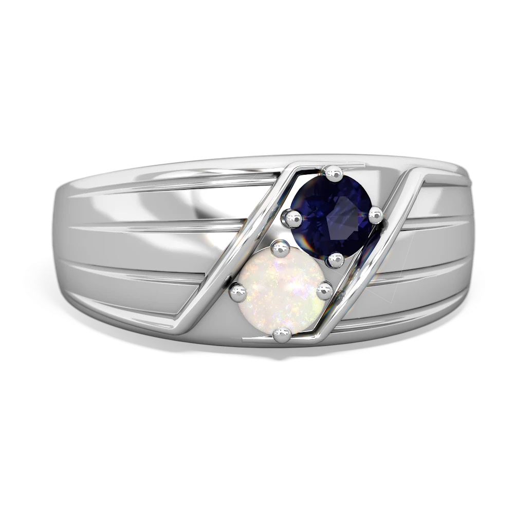 Sapphire Men's Streamline 14K White Gold ring R0460