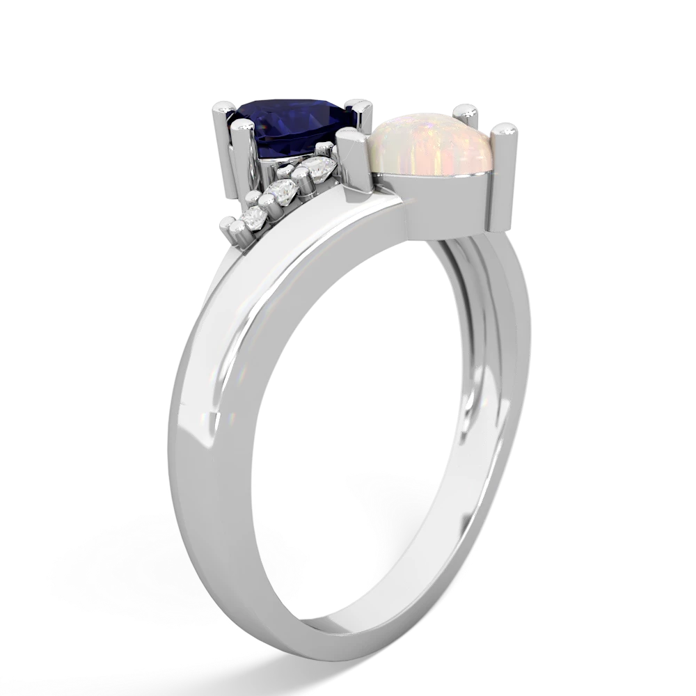 Sapphire Heart To Heart 14K White Gold ring R2064