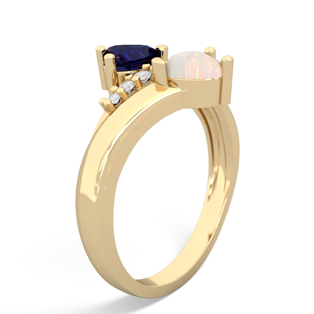 Sapphire Heart To Heart 14K Yellow Gold ring R2064