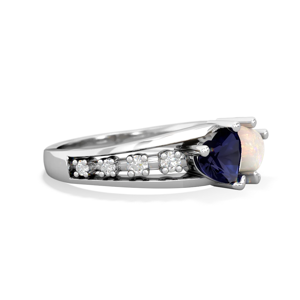 Sapphire Heart To Heart 14K White Gold ring R3342