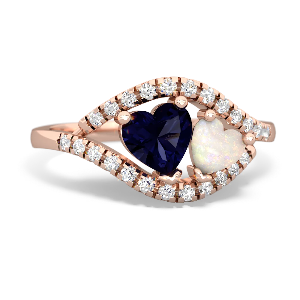 Sapphire Mother And Child 14K Rose Gold ring R3010