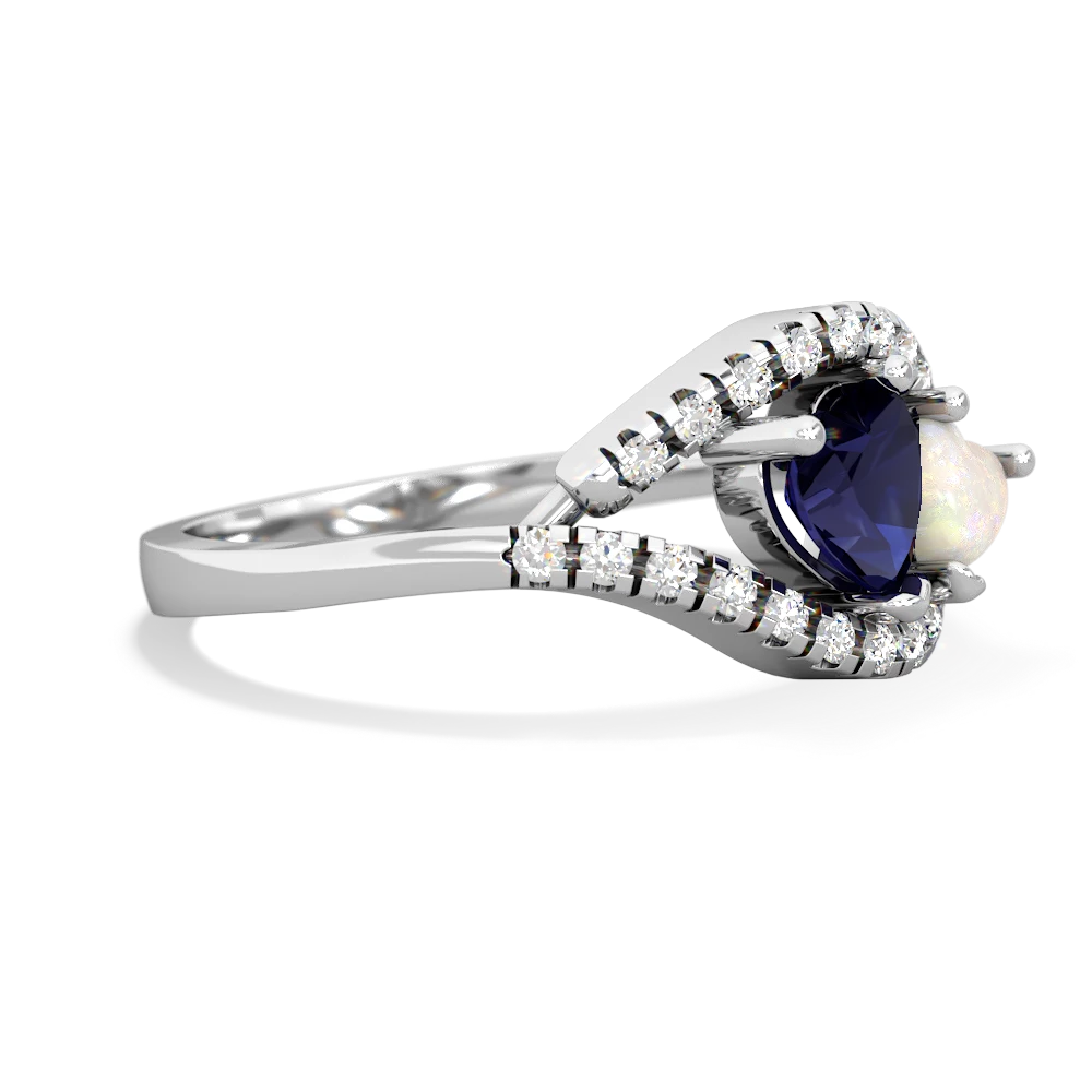 Sapphire Mother And Child 14K White Gold ring R3010