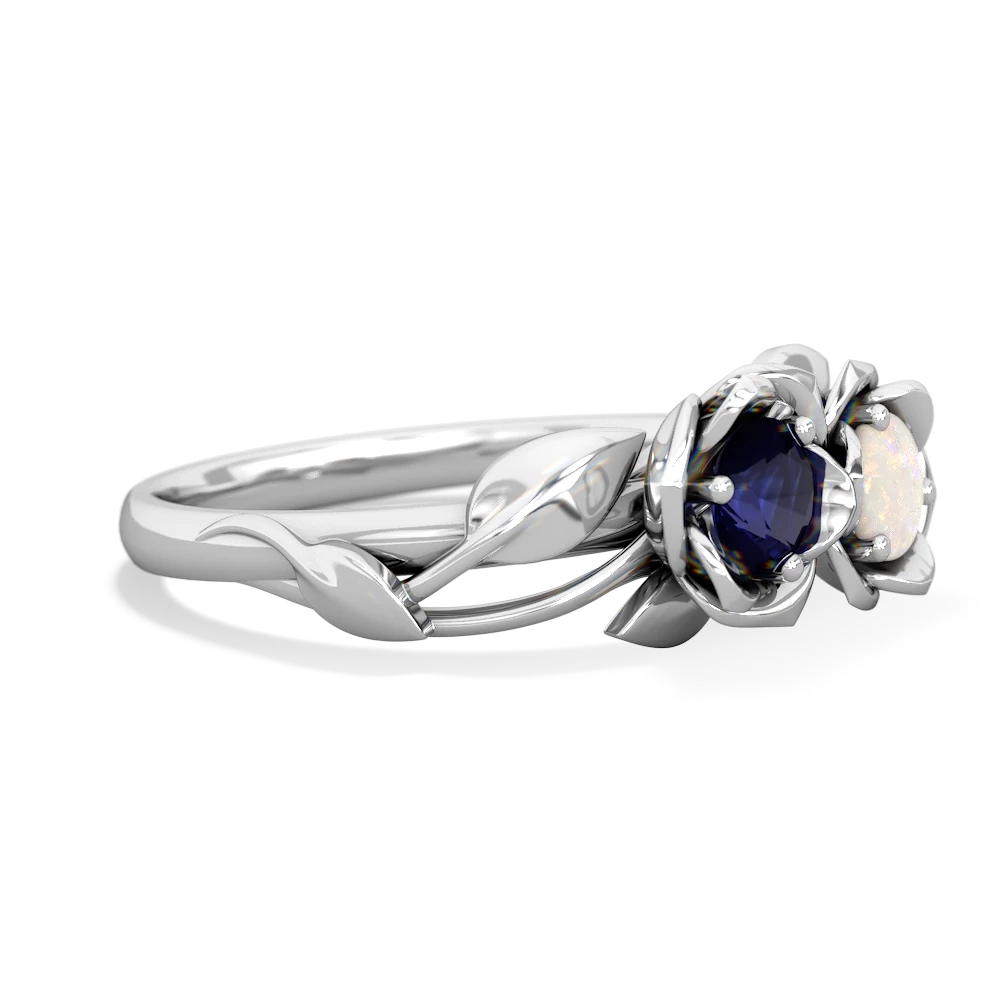 Sapphire Rose Garden 14K White Gold ring R5510