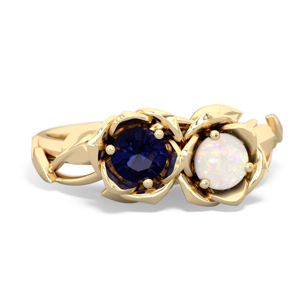 Sapphire Rose Garden 14K Yellow Gold ring R5510