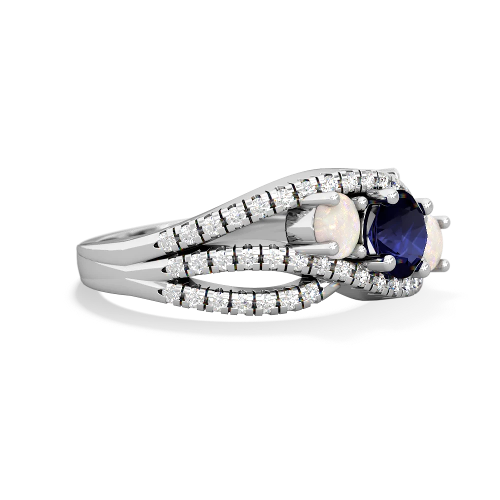 Sapphire Three Stone Aurora 14K White Gold ring R3080