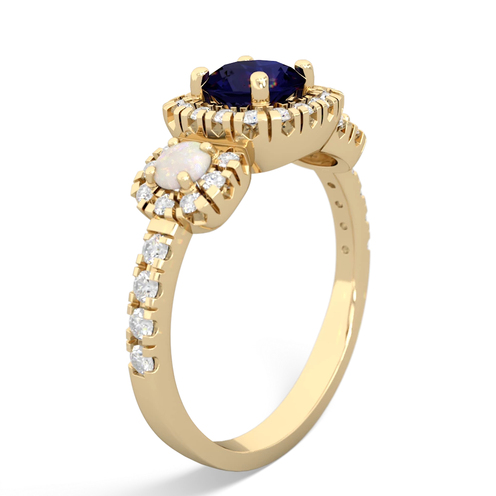 Sapphire Regal Halo 14K Yellow Gold ring R5350