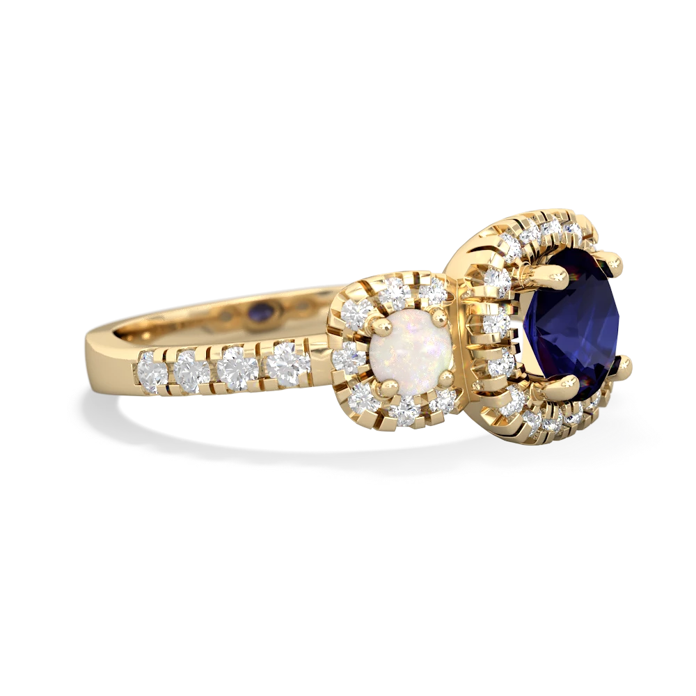 Sapphire Regal Halo 14K Yellow Gold ring R5350