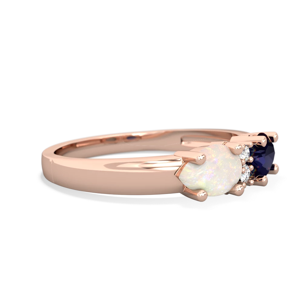 Sapphire Pear Bowtie 14K Rose Gold ring R0865