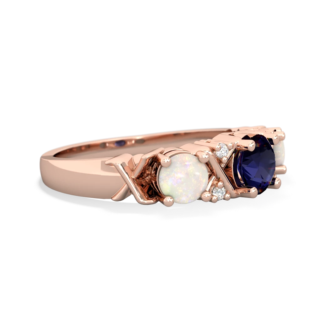 Sapphire Hugs And Kisses 14K Rose Gold ring R5016