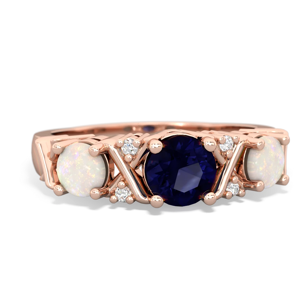 Sapphire Hugs And Kisses 14K Rose Gold ring R5016