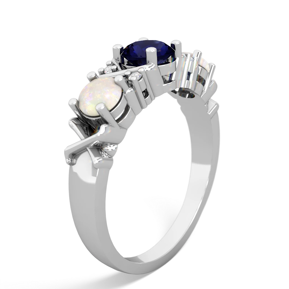 Sapphire Hugs And Kisses 14K White Gold ring R5016