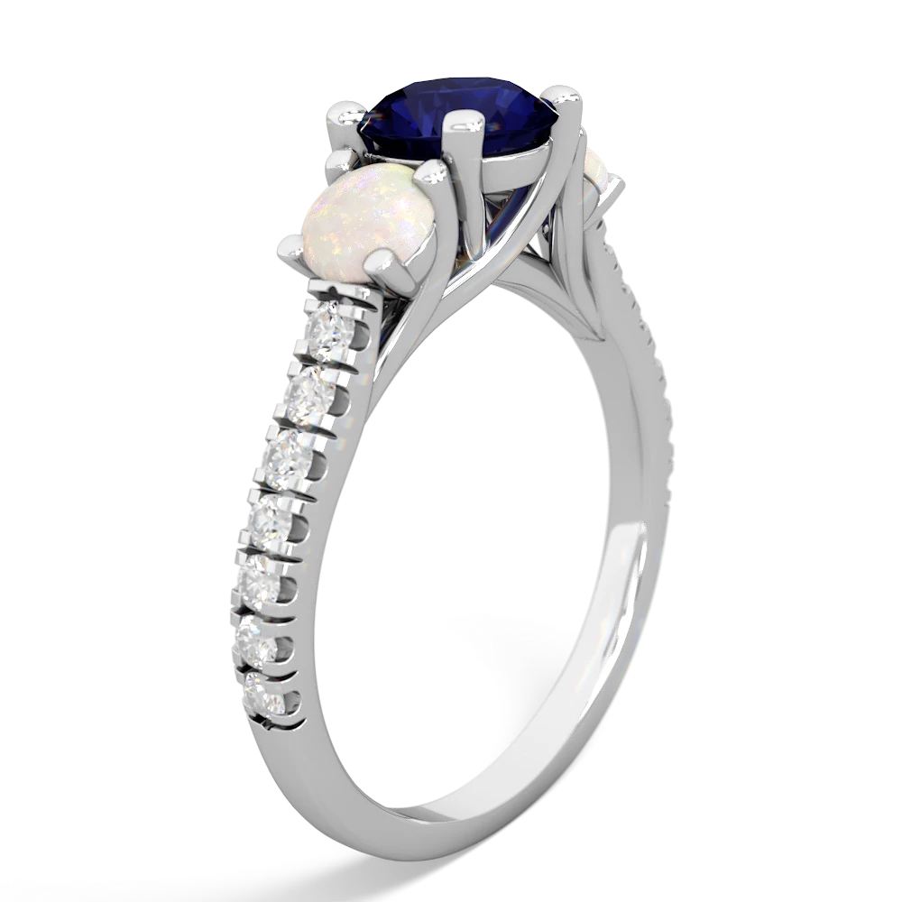 Sapphire Pave Trellis 14K White Gold ring R5500