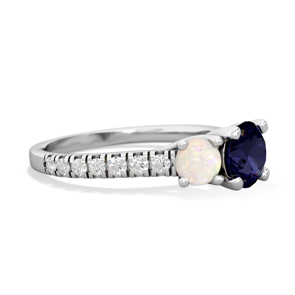 Sapphire Pave Trellis 14K White Gold ring R5500
