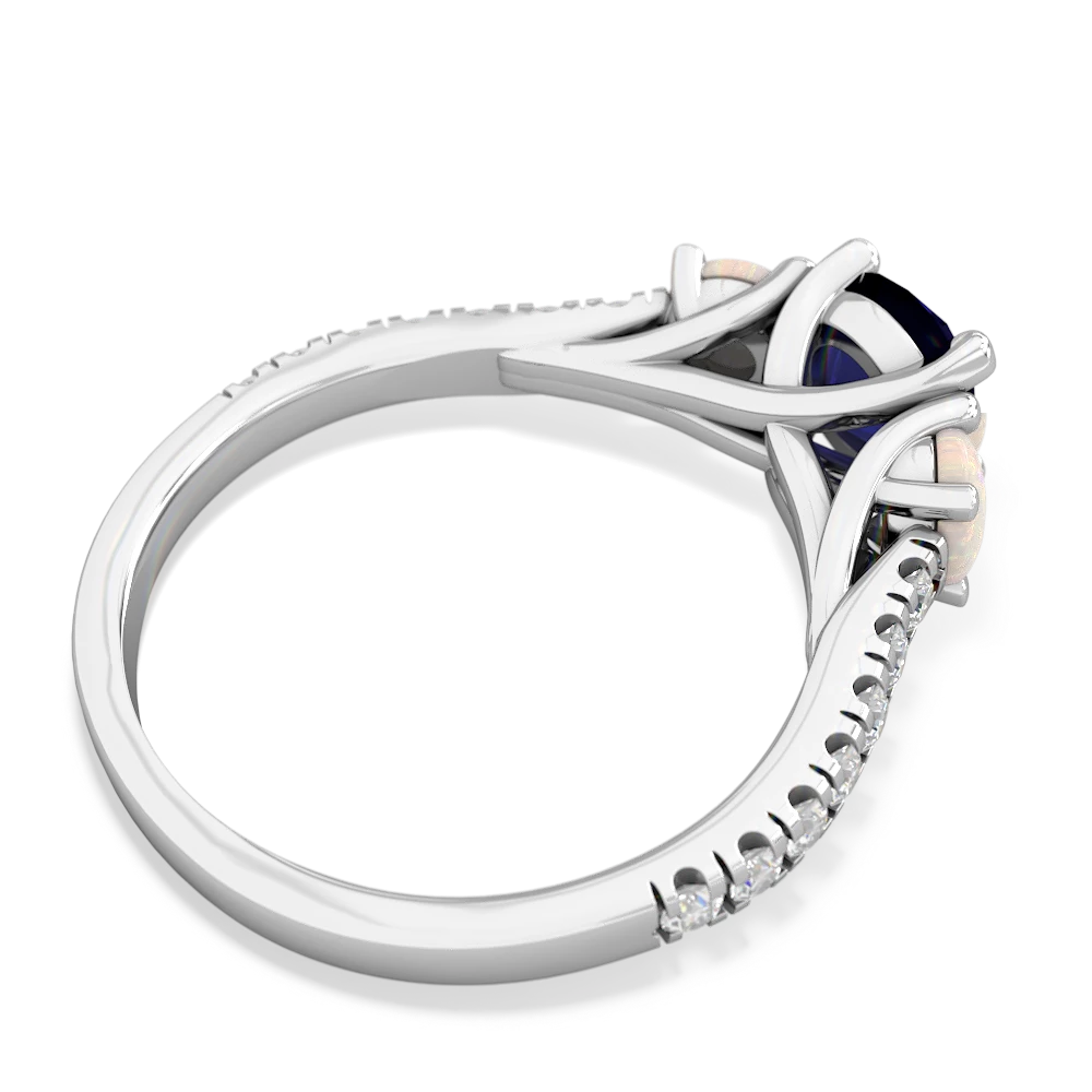 Sapphire Pave Trellis 14K White Gold ring R5500