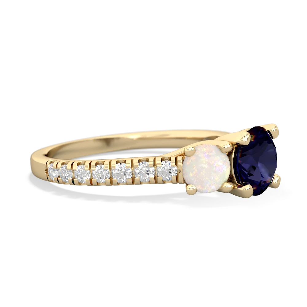 Sapphire Pave Trellis 14K Yellow Gold ring R5500