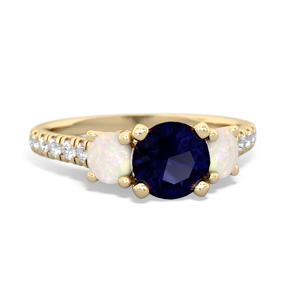 Sapphire Pave Trellis 14K Yellow Gold ring R5500