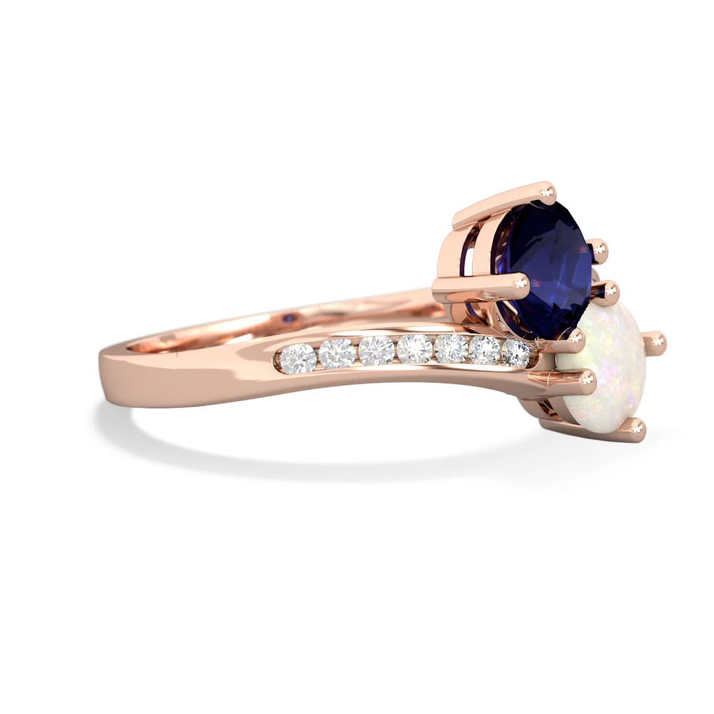 Sapphire Channel Set Two Stone 14K Rose Gold ring R5303