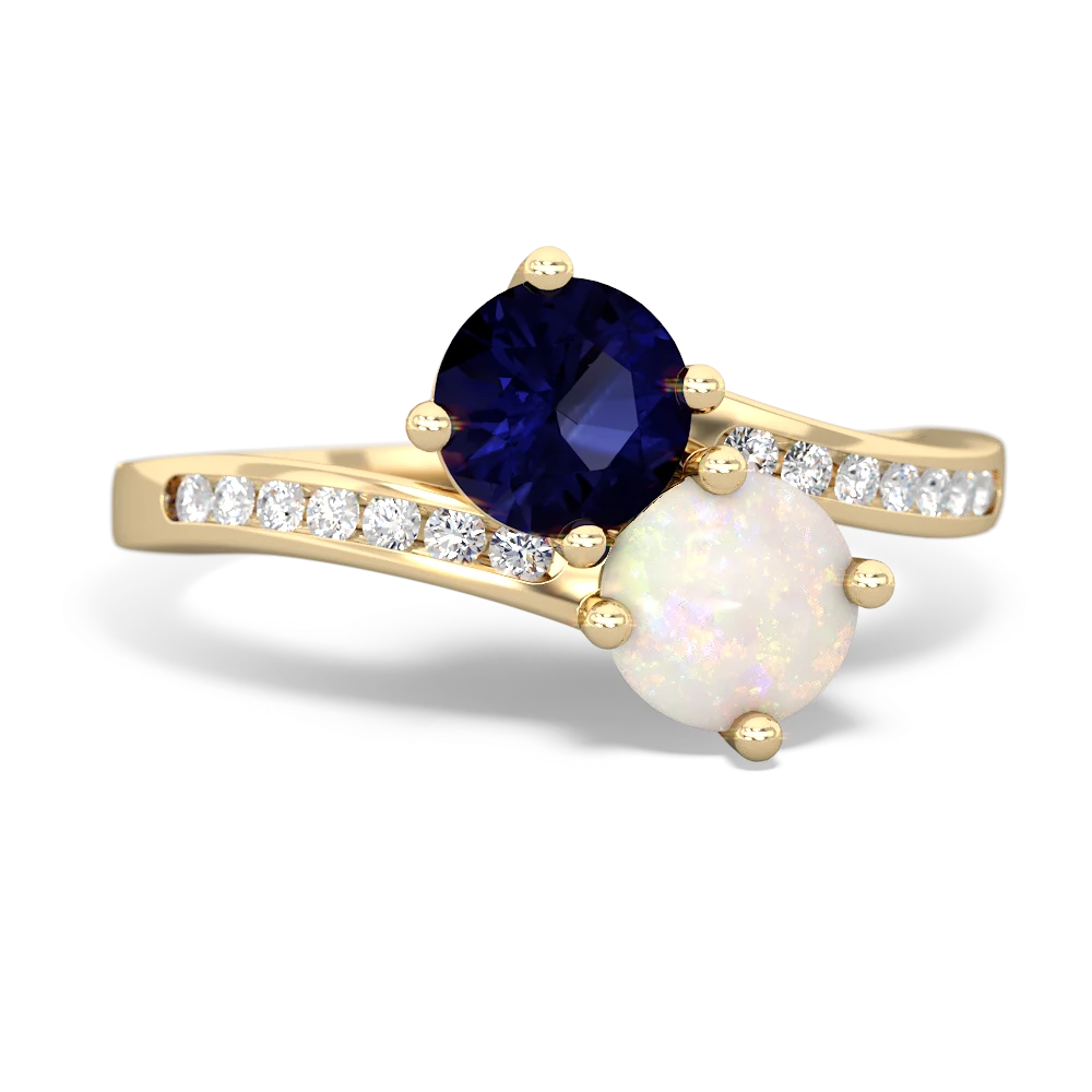 Sapphire Channel Set Two Stone 14K Yellow Gold ring R5303