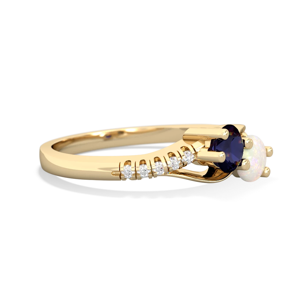 Sapphire Infinity Pave Two Stone 14K Yellow Gold ring R5285