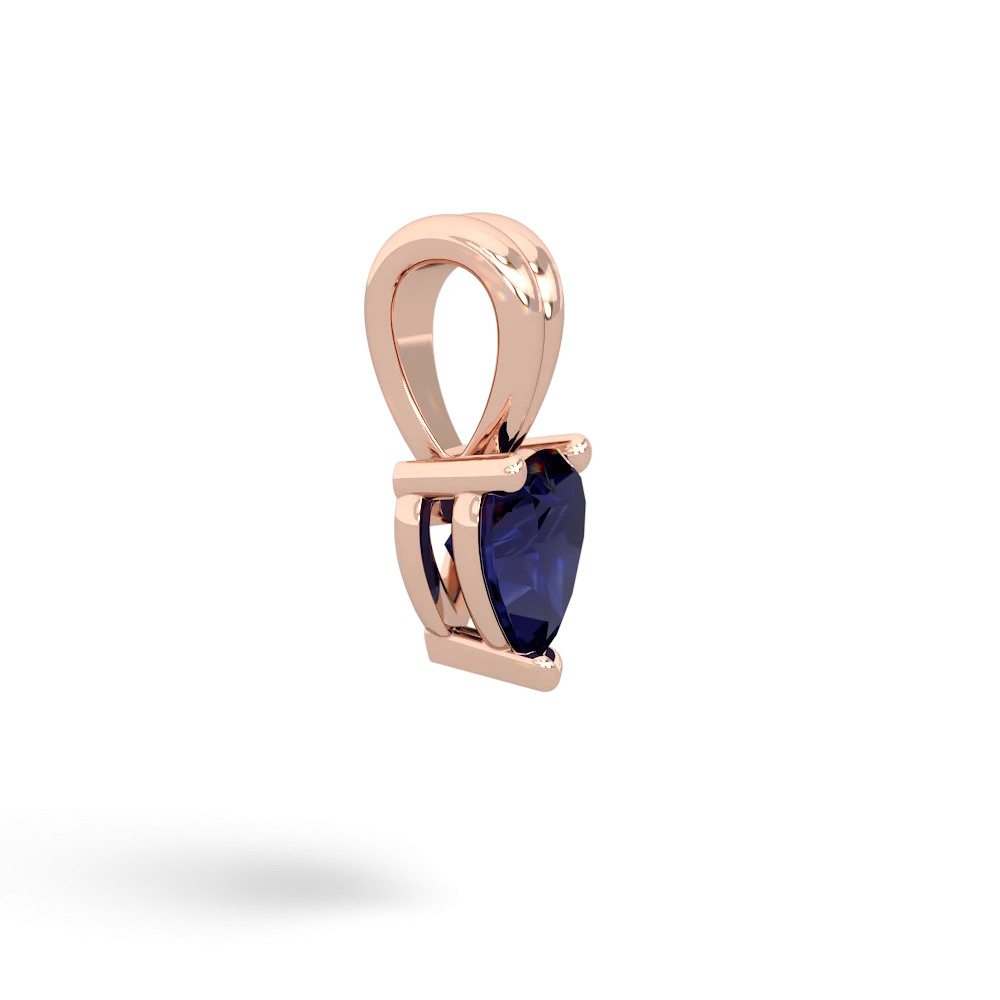 Sapphire 5Mm Heart Solitaire 14K Rose Gold pendant P1861