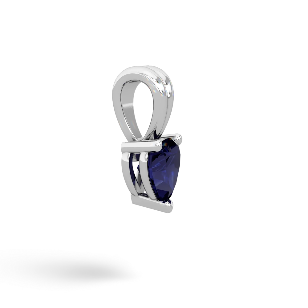 Sapphire 5Mm Heart Solitaire 14K White Gold pendant P1861