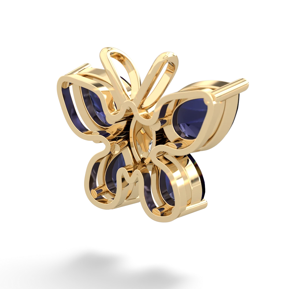 Sapphire Butterfly 14K Yellow Gold pendant P2215