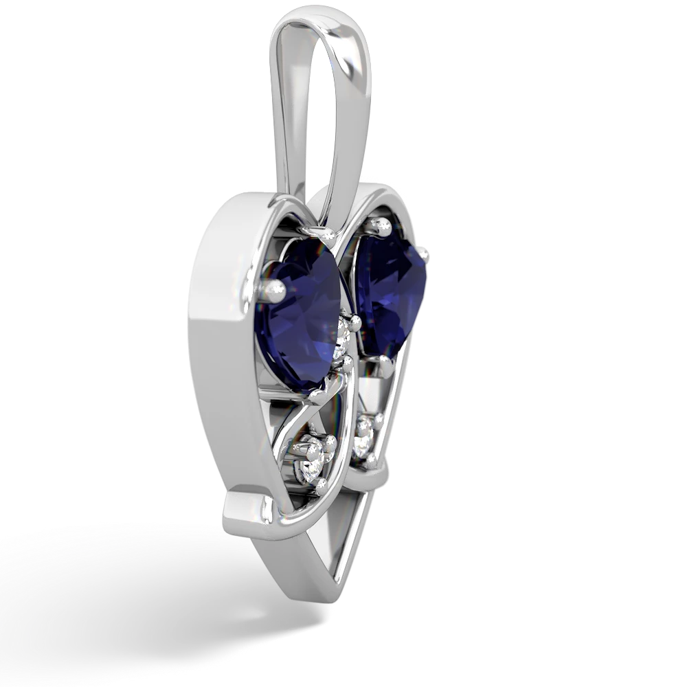 Sapphire Celtic Trinity Heart 14K White Gold pendant P5331