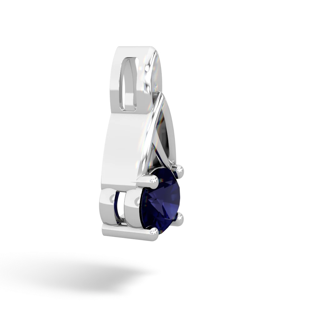 Sapphire Celtic Trinity Knot 14K White Gold pendant P2389