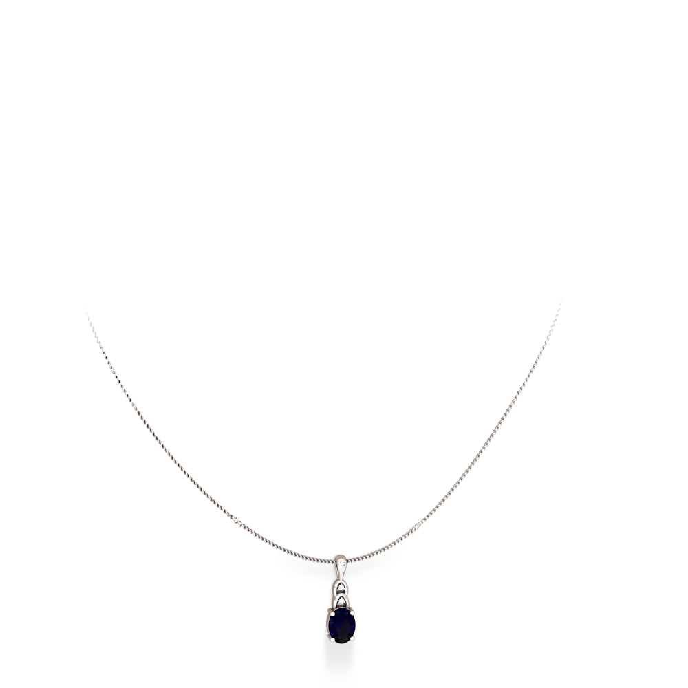 Sapphire Links 14K White Gold pendant P4032