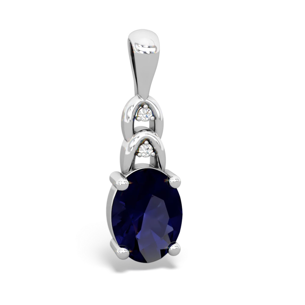 Sapphire Links 14K White Gold pendant P4032