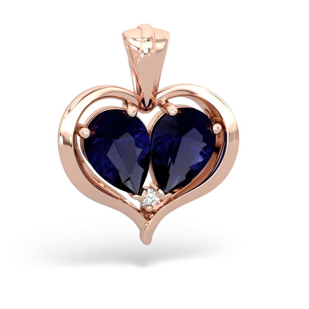 Sapphire Two Become One 14K Rose Gold pendant P5330