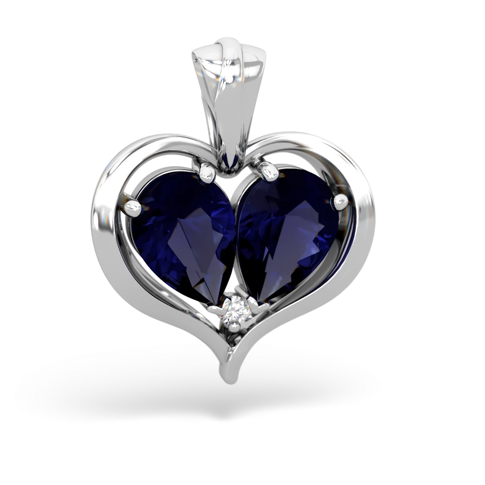 Sapphire Two Become One 14K White Gold pendant P5330