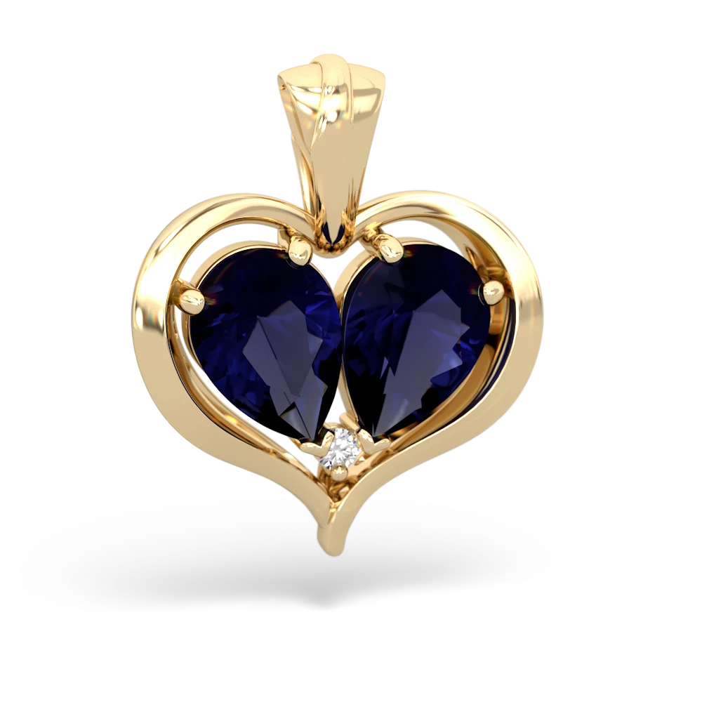 Sapphire Two Become One 14K Yellow Gold pendant P5330